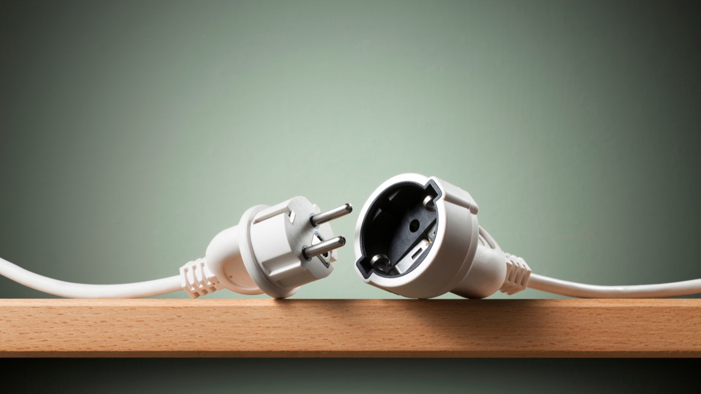 cord unplugged from wall